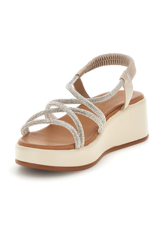 Silberne Sandalen mit Plateau Café Kosten 808814