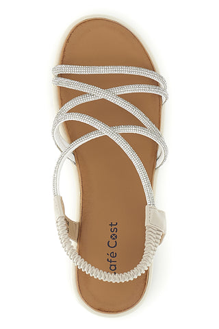 Silberne Sandalen mit Plateau Café Kosten 808814