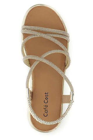 Gold Sandalen mit Plateau Café Kosten 808814