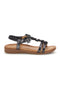 Sandali neri con applicazioni floreali Quanna mel k358673
