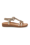 Sandali oro con applicazioni floreali Quanna mel k358673