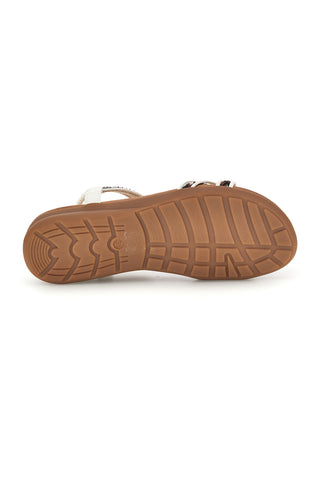 Weiße Sandalen mit verzierten Riemchen und Strasssteinen Quanna Mell k358607
