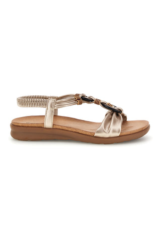 Sandali oro con dettaglio intrecciato Quanna mel 56036Sandali oro con dettaglio intrecciato Quanna mel 56036