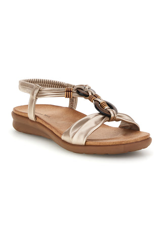 Goldene Sandalen mit geflochtenem Detail Quanna mel 56036Goldene Sandalen mit geflochtenem Detail Quanna mel 56036
