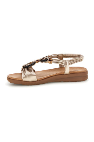 Goldene Sandalen mit geflochtenem Detail Quanna mel 56036Goldene Sandalen mit geflochtenem Detail Quanna mel 56036