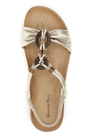 Goldene Sandalen mit geflochtenem Detail Quanna mel 56036Goldene Sandalen mit geflochtenem Detail Quanna mel 56036