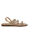 Beige Sandalen mit glänzenden Riemen Café kosten RH4