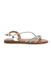 Silberne Sandalen mit Riemen Café Kosten RH7