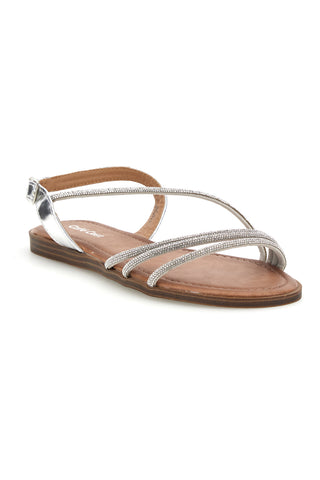 Silberne Sandalen mit Riemen Café Kosten RH7
