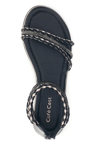 Sandali neri con cinturino Cafe' cost RH16