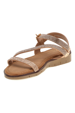 Sandali rose gold con fasce intrecciate Cafè cost RH23