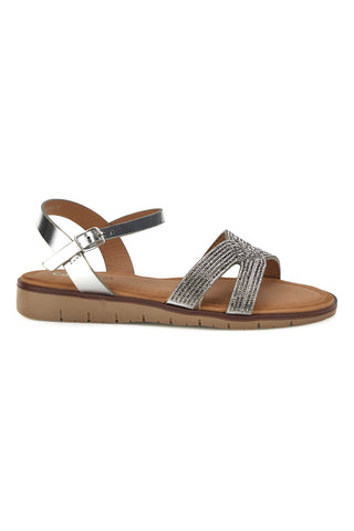 Silberne Sandalen mit geflochtenen Riemen Café kosten RH24
