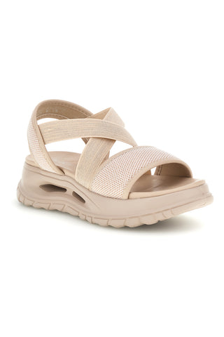 Sandali beige con fasce elastiche platform comfort Plocadi 353e001