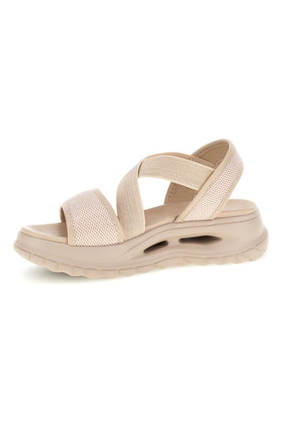 Sandali beige con fasce elastiche platform comfort Plocadi 353e001