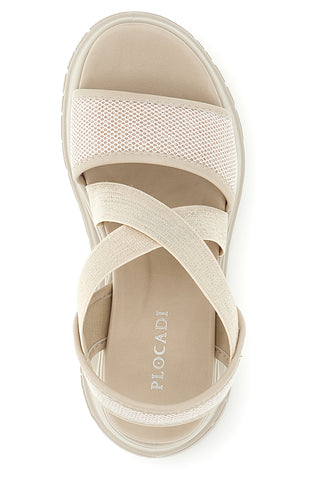 Sandali beige con fasce elastiche platform comfort Plocadi 353e001