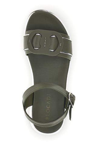 Sandali verde oliva con cinturino regolabile suola comfort Plocadi Bza2423820