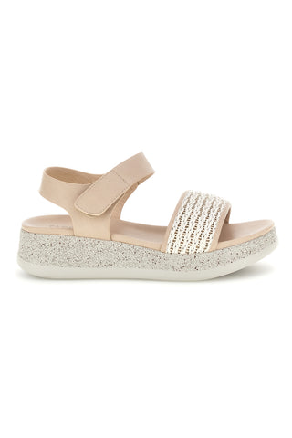 Beige Sandalen mit geflochtenem Riemen Komfortsohle Plocadi Bza9052612