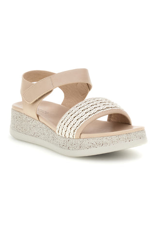 Beige Sandalen mit geflochtenem Riemen Komfortsohle Plocadi Bza9052612
