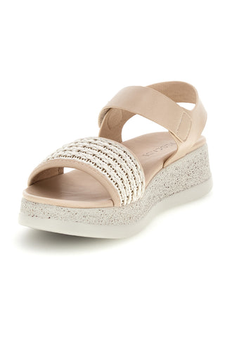 Beige Sandalen mit geflochtenem Riemen Komfortsohle Plocadi Bza9052612