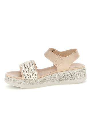 Beige Sandalen mit geflochtenem Riemen Komfortsohle Plocadi Bza9052612
