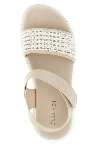 Sandali beige con fascia intrecciata suola comfort Plocadi Bza9052612
