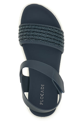 Blaue Sandalen mit gewebtem Band Komfortsohle Plocadi Bza9052612