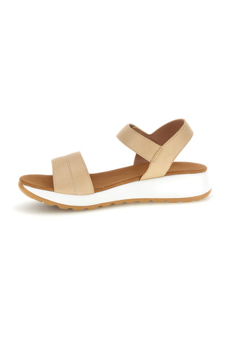 Beige Sandalen mit Klettverschluss Komfortsohle Plocadi Bza242387a