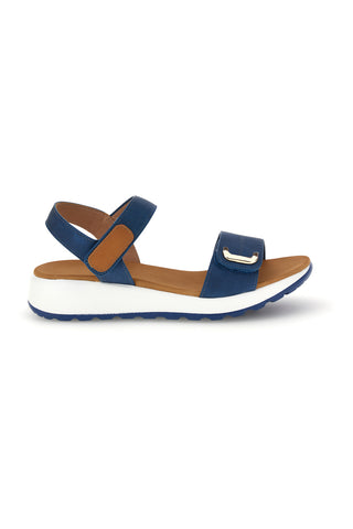 Blaue Sandalen mit Klettverschluss Komfortsohle Plocadi Bza242387a