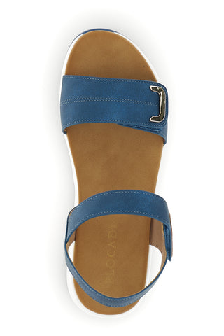 Blaue Sandalen mit Klettverschluss Komfortsohle Plocadi Bza242387a