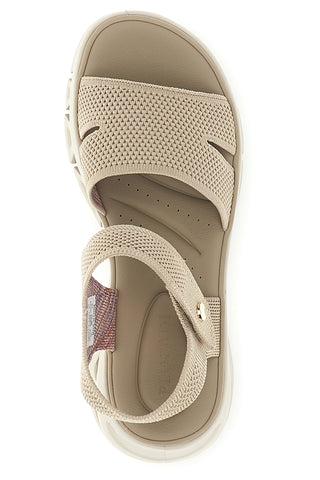 Sandali beige con fasce in mesh suola comfort Plocadi G80634