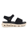 Sandali neri con fasce in tessuto suola comfort Plocadi G80634