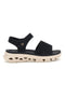Sandali neri con fasce in tessuto suola comfort Plocadi G80634