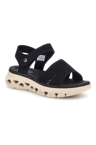 Sandali neri con fasce in tessuto suola comfort Plocadi G80634