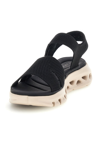 Sandali neri con fasce in tessuto suola comfort Plocadi G80634