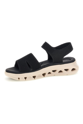 Sandali neri con fasce in tessuto suola comfort Plocadi G80634