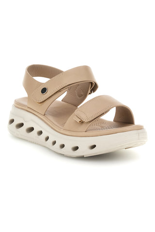 Sandali beige con strappi in velcro suola comfort Plocadi G88382