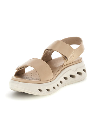 Sandali beige con strappi in velcro suola comfort Plocadi G88382