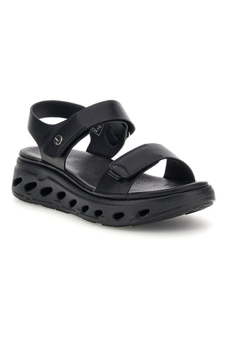 Sandali neri con strappi in velcro suola comfort Plocadi G88382
