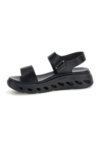 Sandali neri con strappi in velcro suola comfort Plocadi G88382
