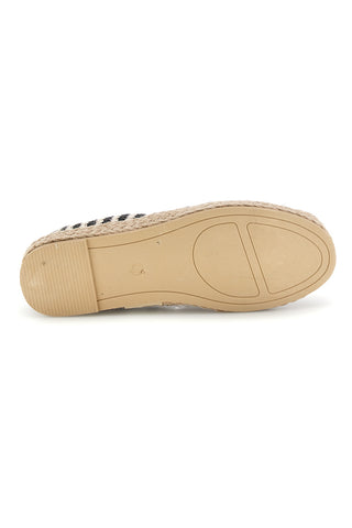 Beige und schwarz gestreifte Stoff Espadrilles Prima riga p687