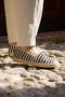 Beige und schwarz gestreifte Stoff Espadrilles Prima riga p687