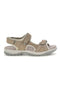 Sandali beige perla in vera pelle con strappi in velcro Fly dinamic FD54