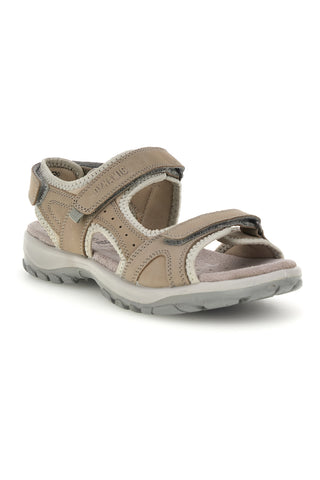Sandali beige perla in vera pelle con strappi in velcro Fly dinamic FD54