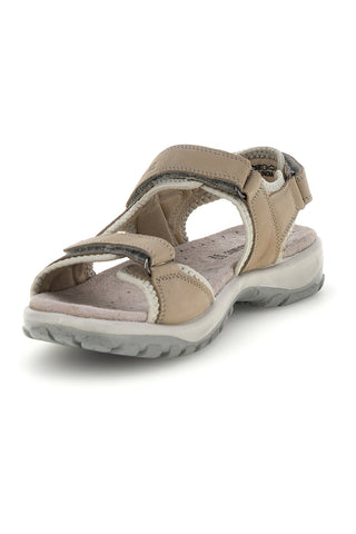Sandali beige perla in vera pelle con strappi in velcro Fly dinamic FD54