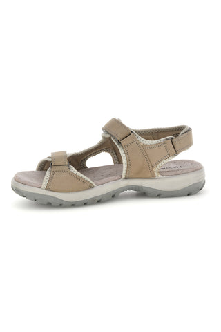 Sandali beige perla in vera pelle con strappi in velcro Fly dinamic FD54