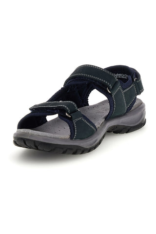 Sandali blu in vera pelle con strappi in velcro Fly dinamic FD54