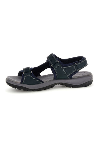 Sandali blu in vera pelle con strappi in velcro Fly dinamic FD54