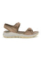 Beige echte Ledersandalen mit anatomischem Fußbett 6 fly dinamic FD41