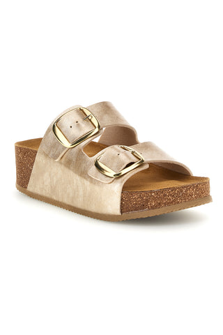 Goldfarbene Hausschuhe mit Innensohle aus echtem Leder Pittarello Bio 250A20630S
