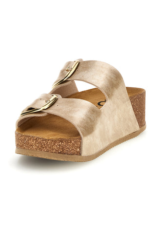 Goldfarbene Hausschuhe mit Innensohle aus echtem Leder Pittarello Bio 250A20630S